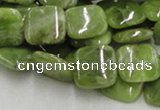 CPO08 15.5 inches 12*12mm square olivine gemstone beads wholesale