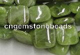 CPO09 15.5 inches 16*16mm square olivine gemstone beads wholesale