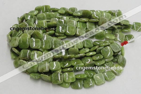 CPO09 15.5 inches 16*16mm square olivine gemstone beads wholesale