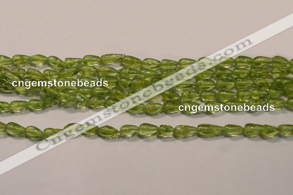 CPO113 15 inches 3.5*5mm teardrop natural peridot beads wholesale