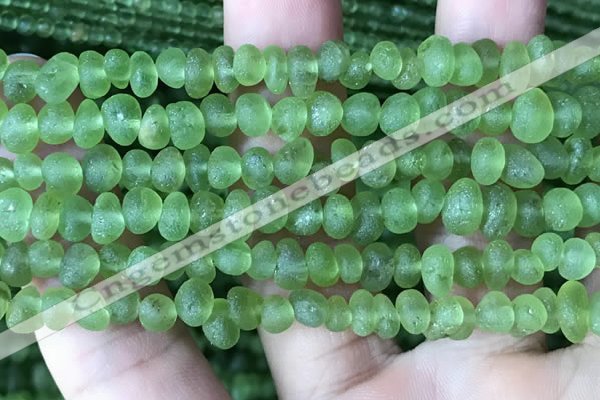 CPO120 15.5 inches 3*6mm nuggets matte peridot gemstone beads