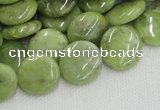 CPO17 15.5 inches 16mm flat round olivine gemstone beads wholesale