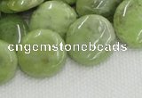 CPO18 15.5 inches 20mm flat round olivine gemstone beads wholesale