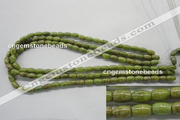 CPO24 15.5 inches 6*10mm drum olivine gemstone beads wholesale