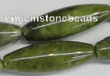 CPO26 15.5 inches 10*30mm rice olivine gemstone beads wholesale