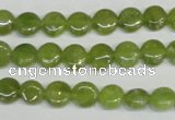 CPO28 15.5 inches 8mm flat round olivine gemstone beads wholesale