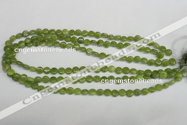 CPO28 15.5 inches 8mm flat round olivine gemstone beads wholesale