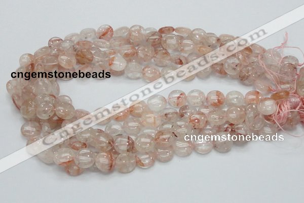 CPQ01 15.5 inches 10mm flat round natural pink quartz beads