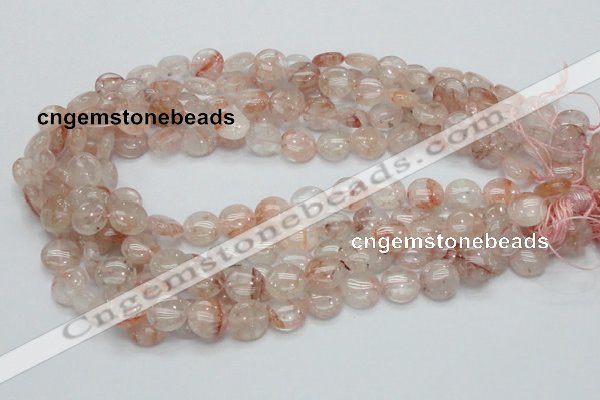 CPQ02 15.5 inches 15mm flat round natural pink quartz beads