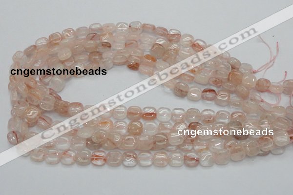 CPQ04 15.5 inches 10*10mm square natural pink quartz beads