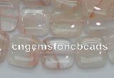 CPQ05 15.5 inches 15*15mm square natural pink quartz beads