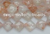 CPQ07 15.5 inches 10*10mm diamond natural pink quartz beads