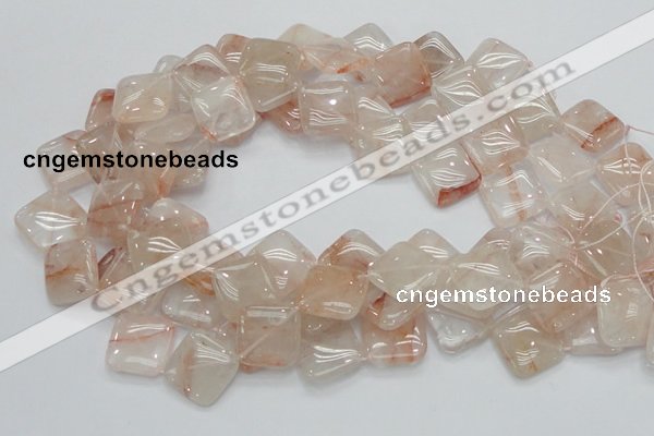 CPQ09 15.5 inches 20*20mm diamond natural pink quartz beads