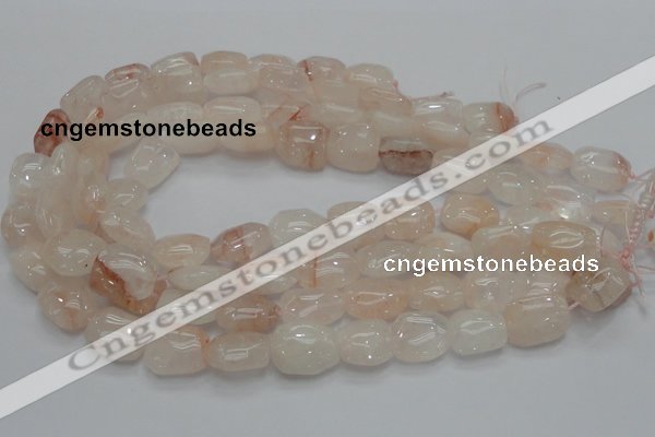 CPQ12 15.5 inches 15*20mm nugget natural pink quartz beads wholesale