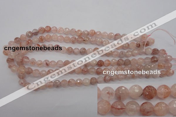 CPQ203 15.5 inches 8mm faceted round natural pink quartz beads