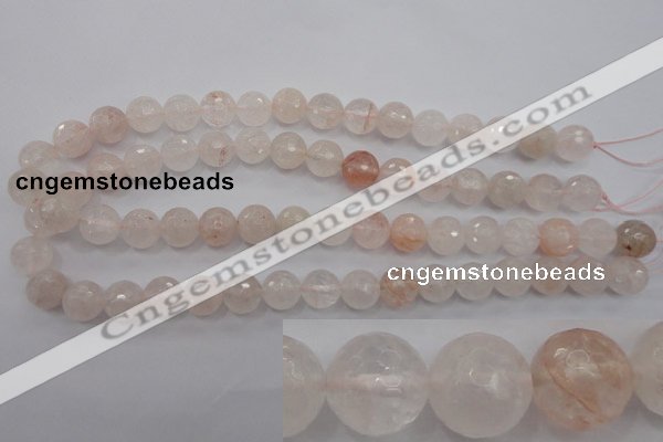 CPQ205 15.5 inches 12mm faceted round natural pink quartz beads