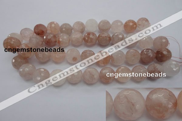 CPQ208 15.5 inches 18mm faceted round natural pink quartz beads