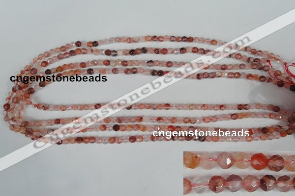 CPQ21 15.5 inches 4mm faceted round natural pink quartz beads