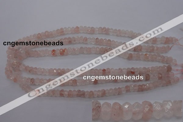 CPQ211 15.5 inches 5*8mm faceted rondelle natural pink quartz beads