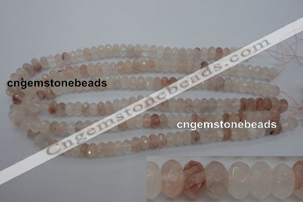 CPQ212 15.5 inches 6*10mm faceted rondelle natural pink quartz beads