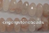 CPQ215 15.5 inches 8*16mm faceted rondelle natural pink quartz beads