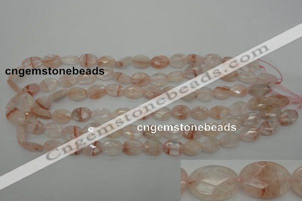 CPQ218 15.5 inches 10*14mm faceted oval natural pink quartz beads