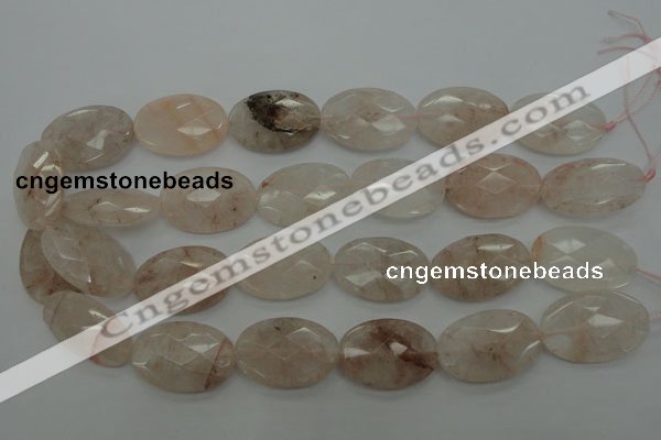 CPQ222 15.5 inches 20*30mm faceted oval natural pink quartz beads