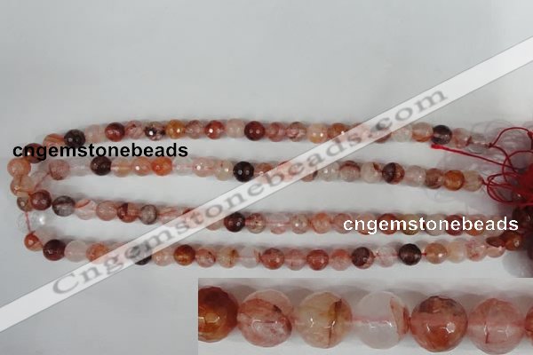 CPQ23 15.5 inches 8mm faceted round natural pink quartz beads