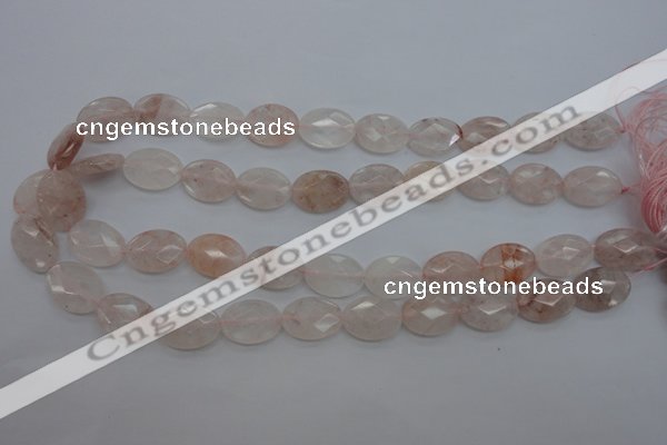 CPQ244 15.5 inches 13*18mm faceted oval natural pink quartz beads