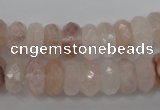 CPQ246 15.5 inches 6*12mm faceted rondelle natural pink quartz beads