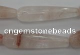 CPQ248 15.5 inches 10*40mm faceted teardrop natural pink quartz beads
