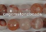 CPQ26 15.5 inches 14mm faceted round natural pink quartz beads