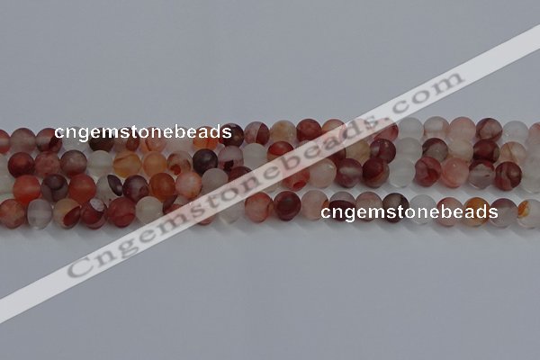 CPQ301 15.5 inches 6mm round matte pink quartz beads wholesale