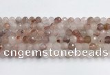 CPQ319 15.5 inches 8mm faceted round pink quartz beads