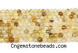 CPQ350 15.5 inches 4mm round yellow quartz gemstone beads