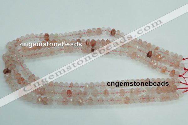 CPQ38 15.5 inches 5*8mm faceted rondelle natural pink quartz beads