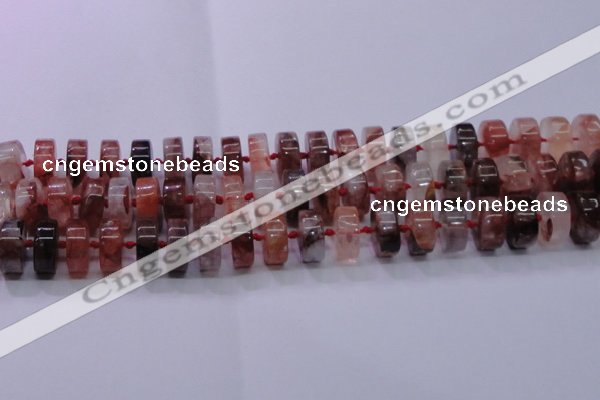 CPQ40 15.5 inches 7*15mm rondelle pink quartz beads wholesale