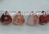 CPQ41 Top-drilled 7*7mm faceted teardrop natural pink quartz beads