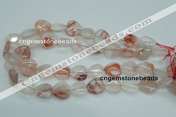 CPQ55 15.5 inches 20*20mm heart natural pink quartz beads