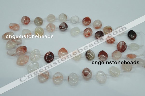 CPQ58 Top-drilled 13*18mm marquise natural pink quartz beads