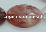 CPQ65 15.5 inches 30*40mm faceted oval natural pink quartz beads