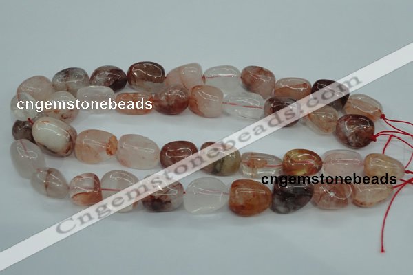 CPQ67 15.5 inches 10*14mm – 16*22mm nuggets natural pink quartz beads