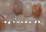 CPQ72 15.5 inches 14*20mm faceted rondelle natural pink quartz beads