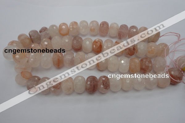 CPQ72 15.5 inches 14*20mm faceted rondelle natural pink quartz beads