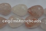 CPQ76 15.5 inches 15*20mm faceted teardrop natural pink quartz beads