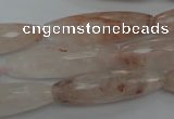 CPQ80 15.5 inches 10*35mm faceted rice natural pink quartz beads