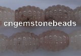 CPQ90 15.5 inches 15*20mm carved rice natural pink quartz beads