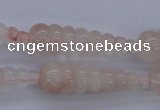 CPQ93 15.5 inches 10*35mm carved teardrop natural pink quartz beads