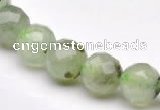 CPR06 A- grade 10mm faceted round natural prehnite stone beads