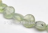 CPR07  A grade 10mm flat round natural prehnite gemstone beads